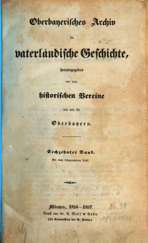  - Oberbayerisches Archiv  1857/1