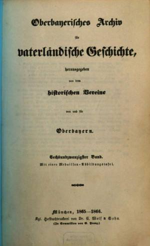  - Oberbayerisches Archiv 1865/66