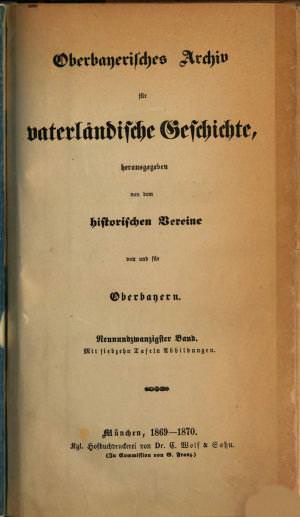  - Oberbayerisches Archiv 1869/70