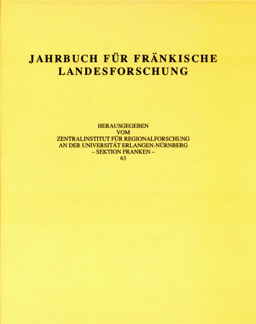  - Jahrbuch für fränkische Landesforschung